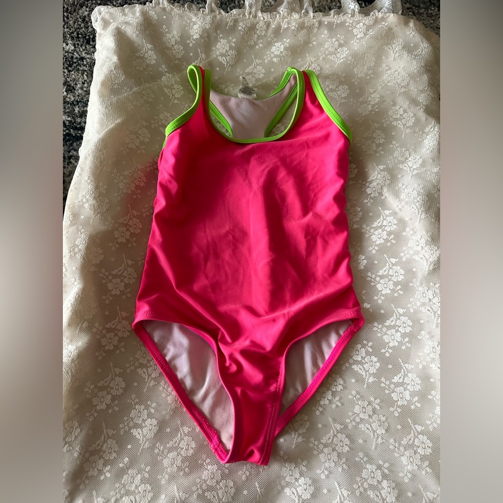 Bathing Suit OP Girls 4/5 Pre Owned pink/green